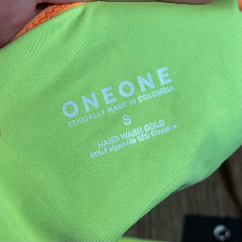NWT Oneone swimwear  bikini bottoms colorful high cut color block size small - Picture 4 of 4